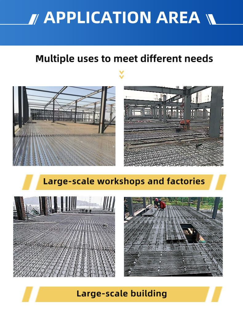 Pouring Reinforced Truss Steel Bars of Floor Support Plate. 70/90 Truss Beam Slab and Deck Plate. details