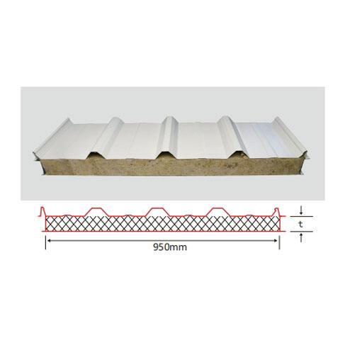GQ Corrugated Sandwich Panels Roof Sheet Fireproof Insulated Rock Wool Sandwich Panels