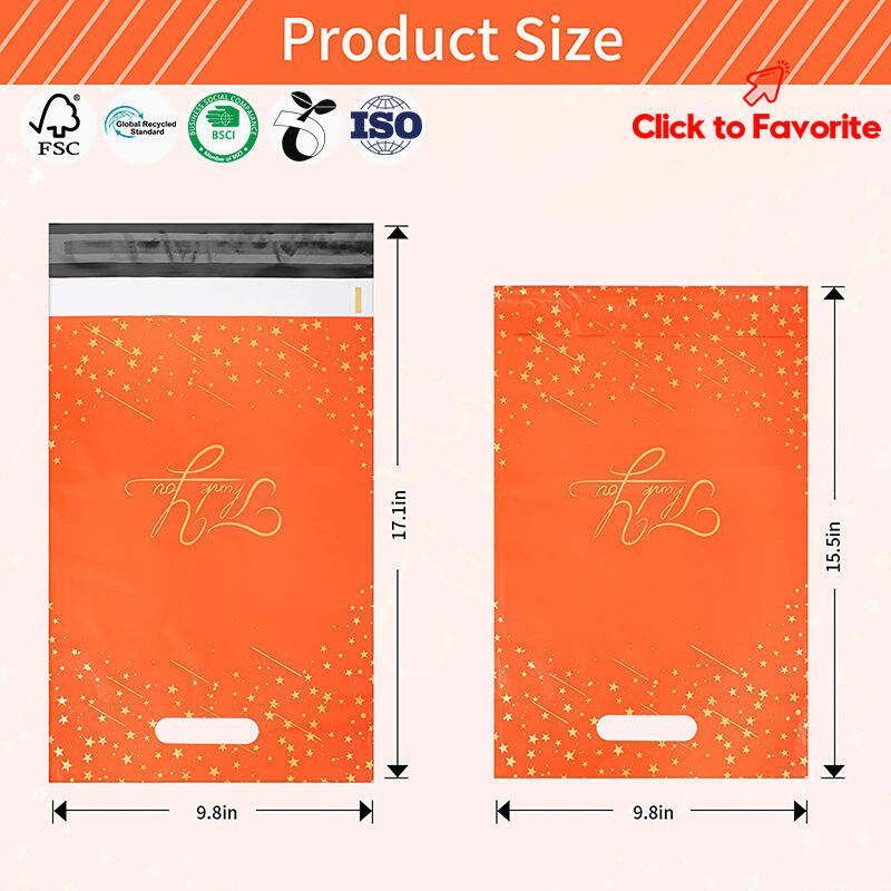 Orange Waterproof Biodegradable Plastic Mailing Bag