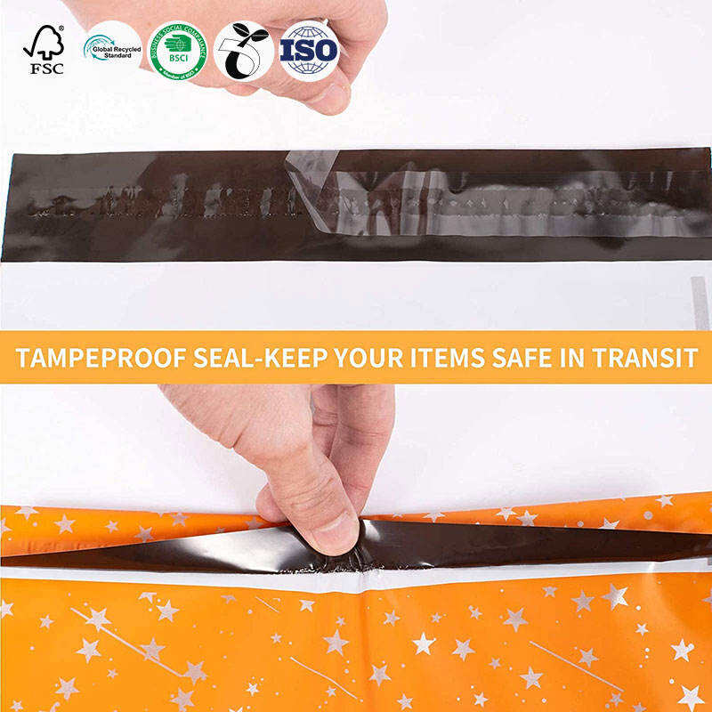 Eco Friendly Orange Stretchable Self Sealing Mailing Bags