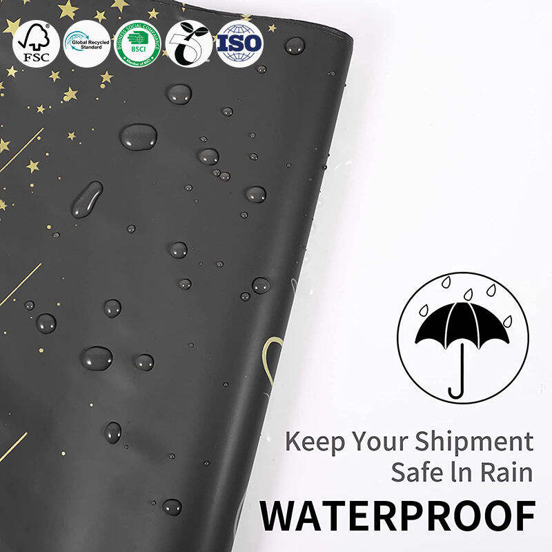 Waterproof Black Star Biodegradable Plastic Mailing Bag