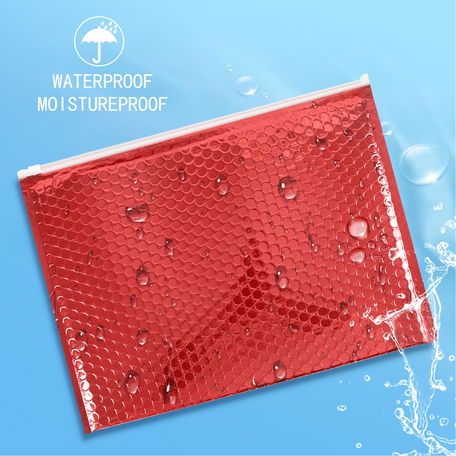 Red Zipper Bubble Pouch manufacture