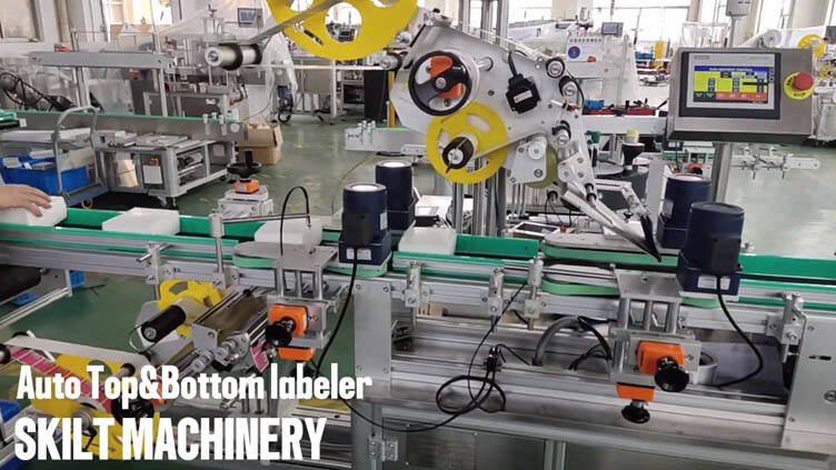 auto box bag carton Top bottom two sides labeling machine SKILT