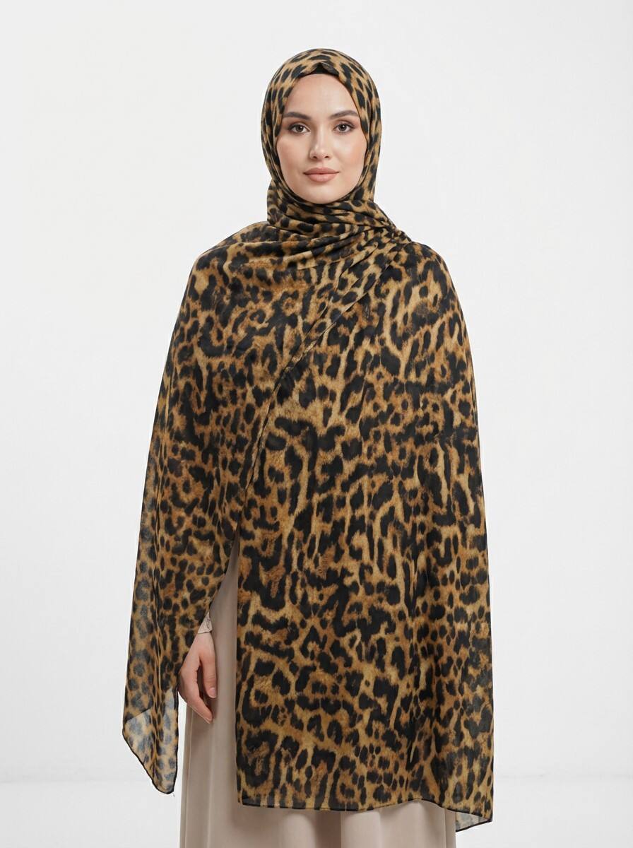 Printed Modal Hijab Animal patterns  leopard patterns