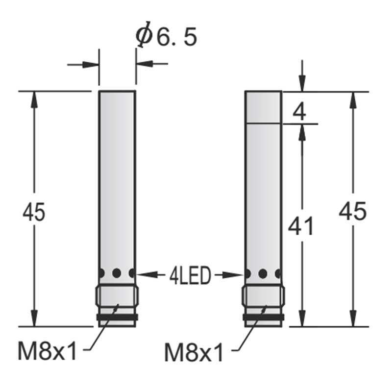 D6.5-M8 45 standard inductive sensor