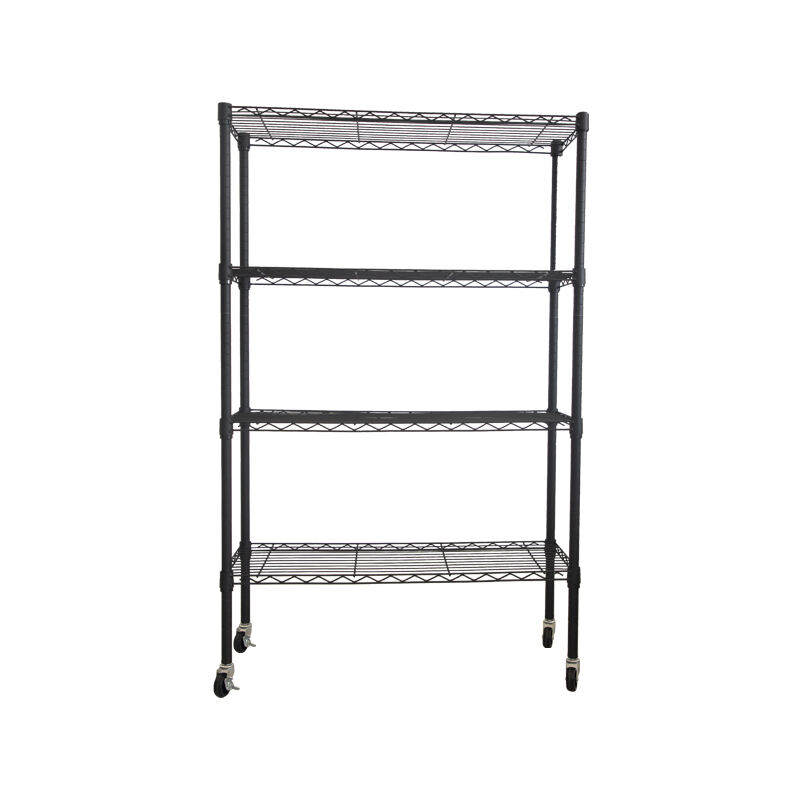 4-Tier Wire Shelf Rolling Cart 