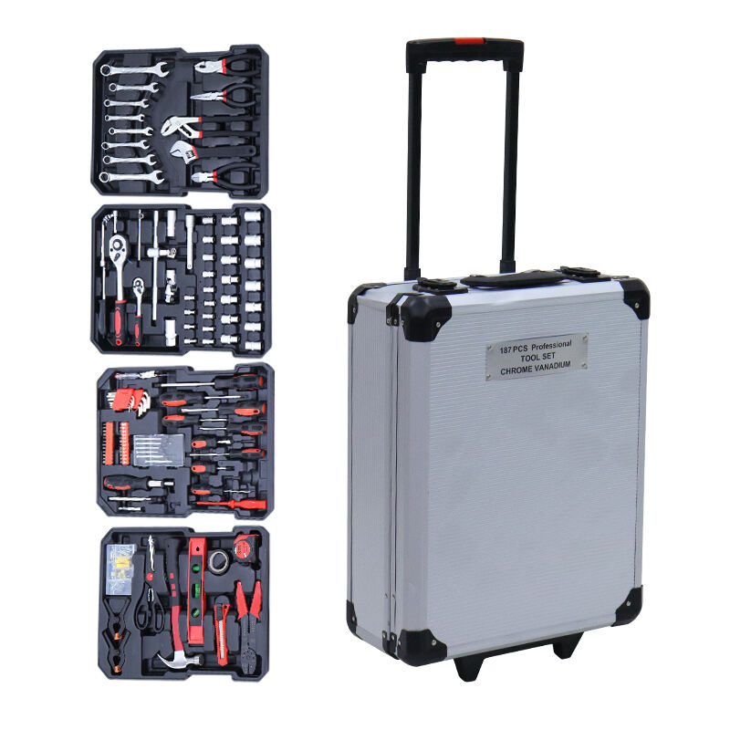 187 Pieces Trolley Case Tool Box Set