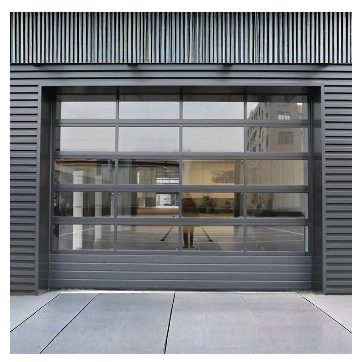 Automatic Control Overhead Stacking glass Garage Door  glass garage door With Sealing Strip