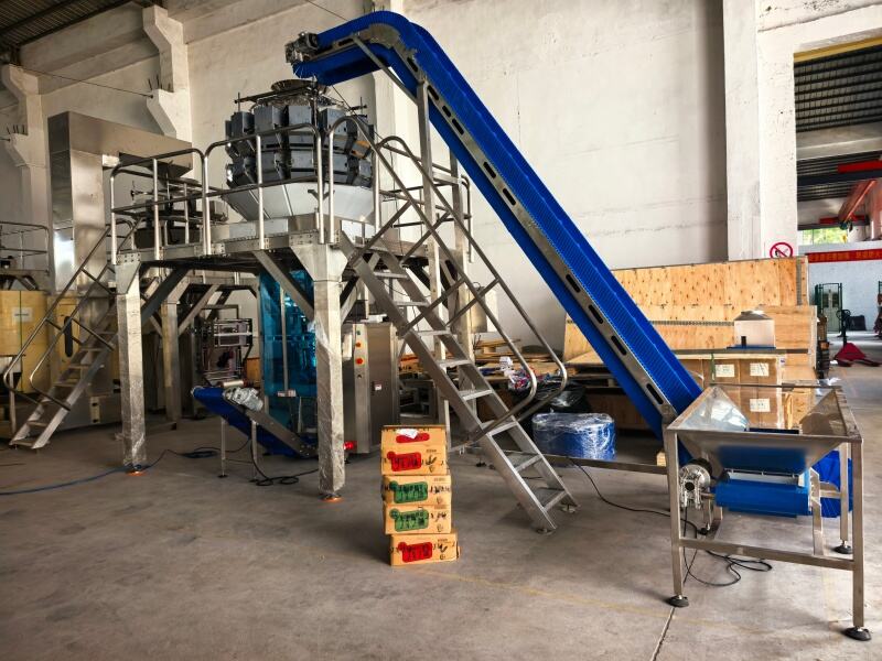 14 head 5l weigher+platform+inclined conveyor+ 820vffs 2