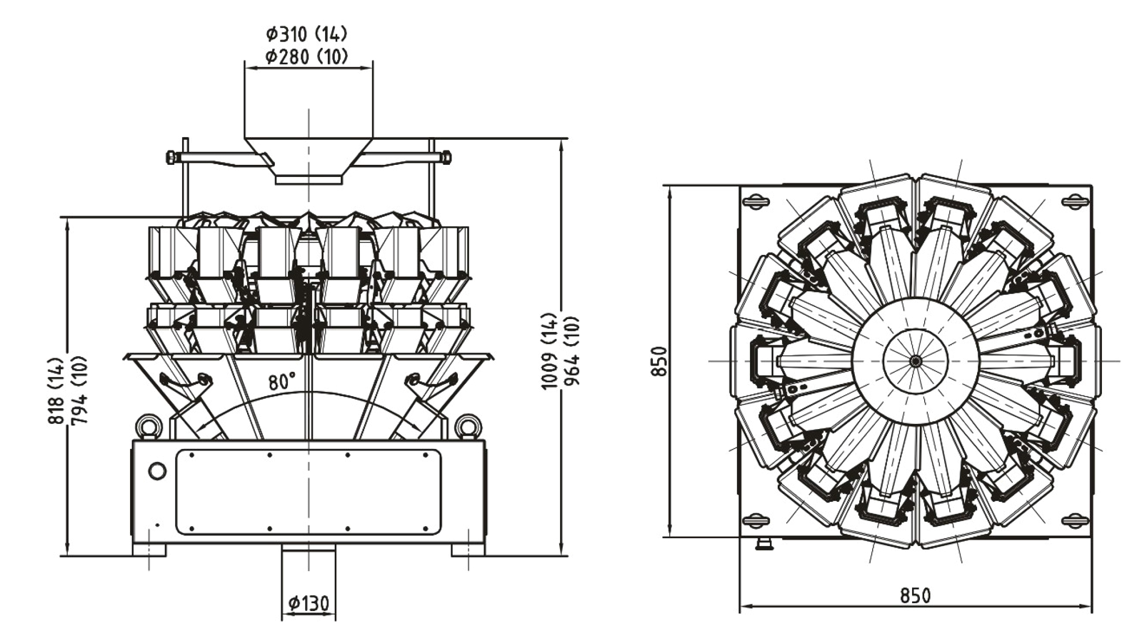 0.5L Mini Multihead Weigher details