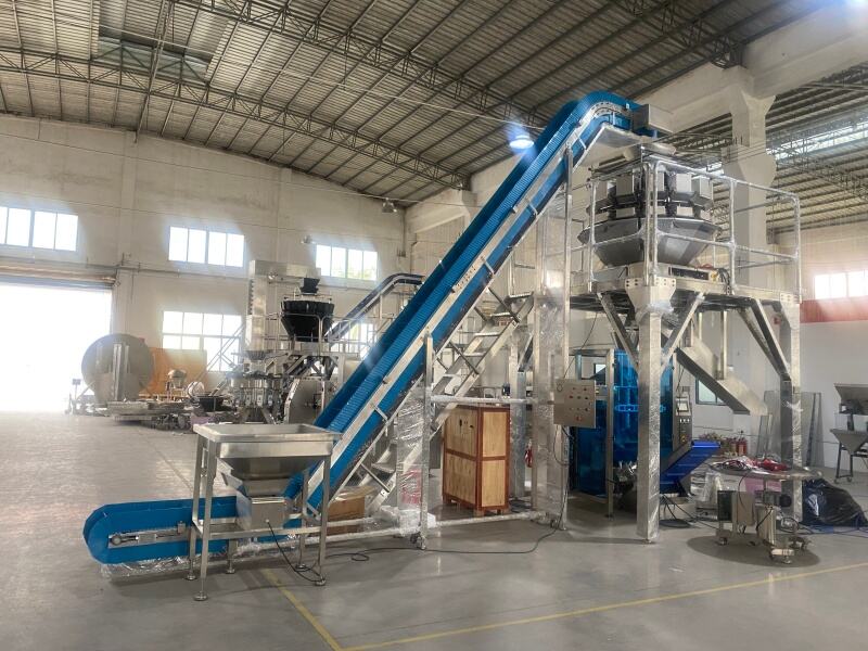 14 head 5l weigher+platform+inclined conveyor+ 820vffs+output conveyor+collecting table