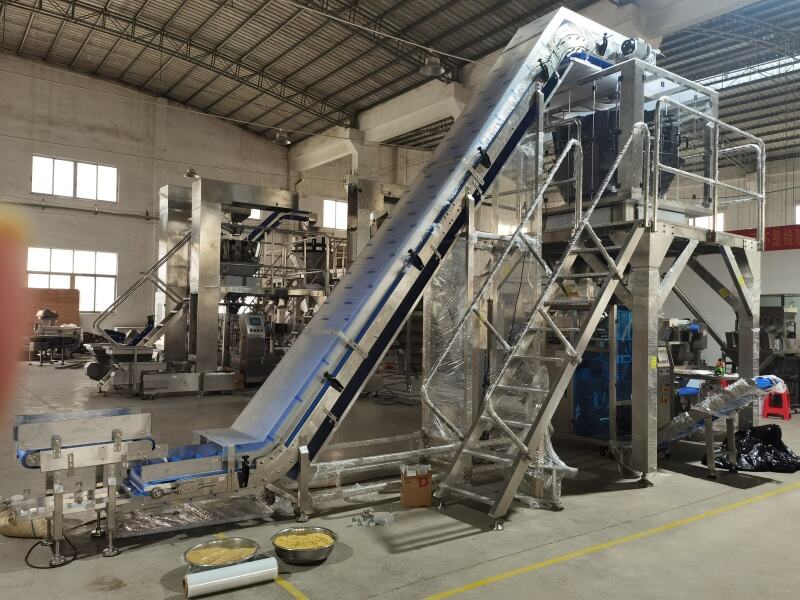 14 head screw weigher+platform+inclined conveyor+520vffs+output conveyor+collecting table