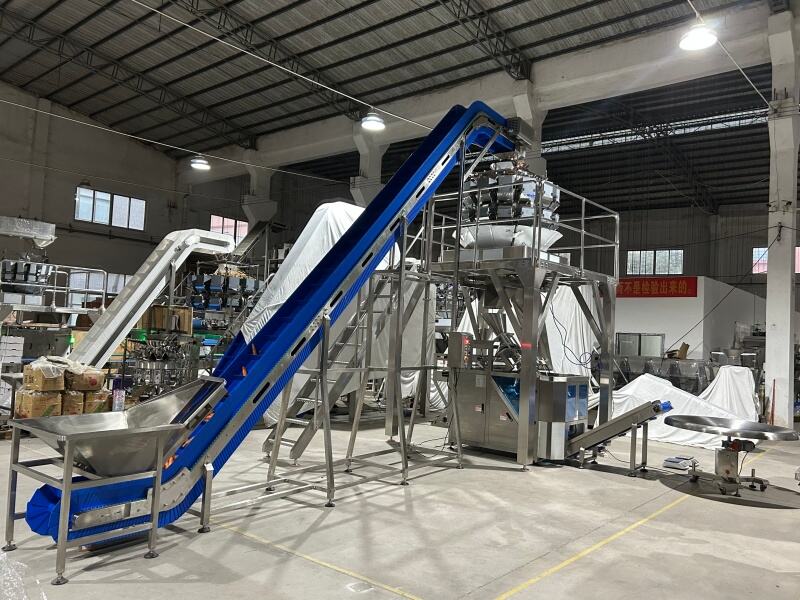 14 head 5l weigher+platform+inclined conveyor+inclined 820vffs+output conveyor+collecting table