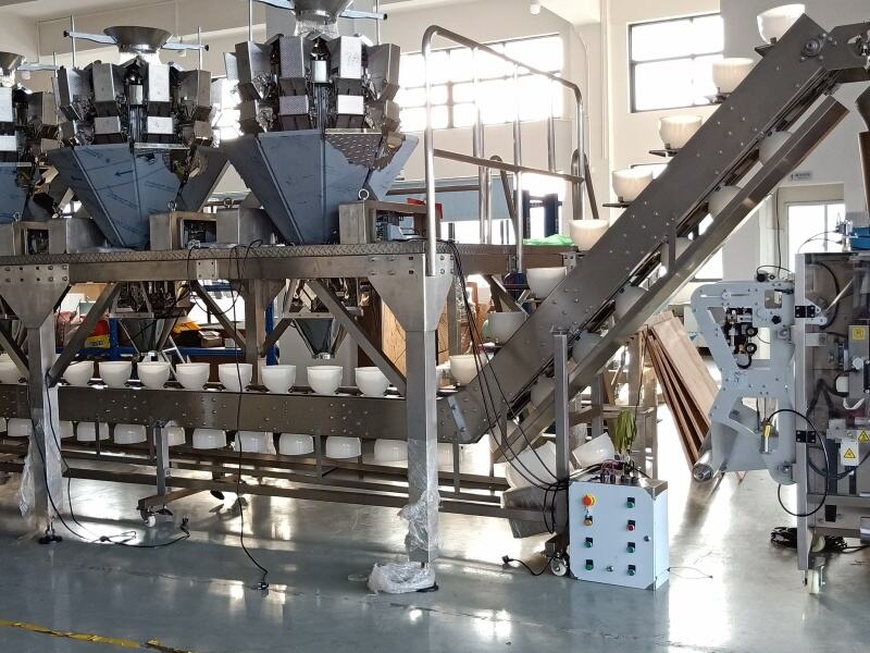 3 units 10 head weigher+VFFS+bowl conveyor+platform