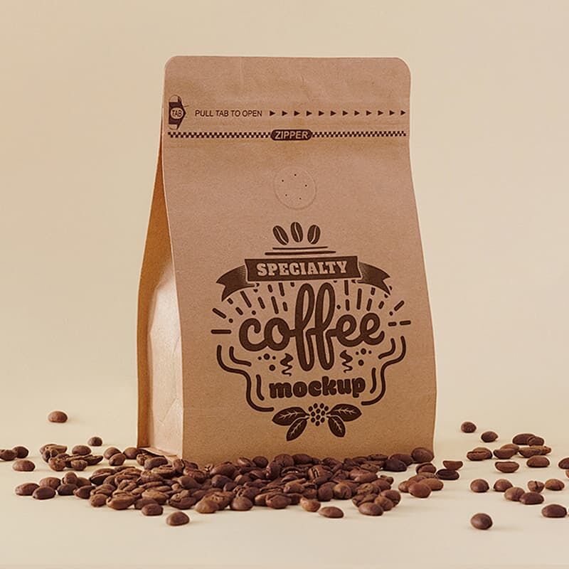 Emballage de café avec soupape et fermeture éclair, sac à fond plat avec soufflet, pochette de 1 kg pour grains de café, sacs à café personnalisés en gros