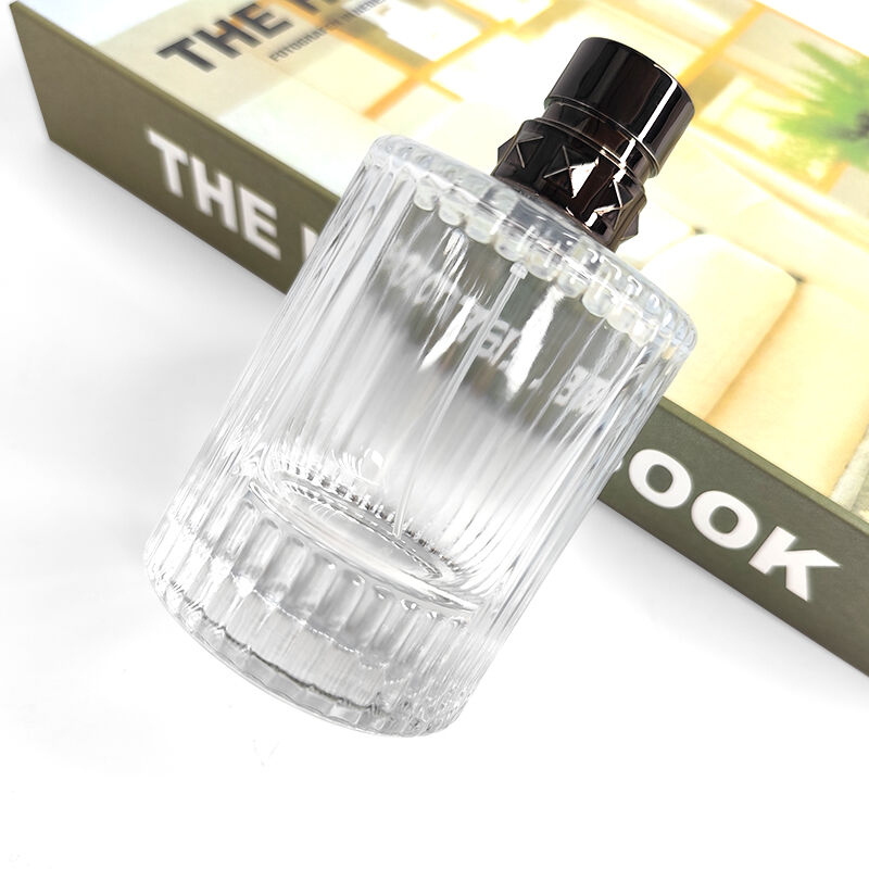 50ml 100ml cylindrical perfume empty bottle crystal transparent glass perfume dispenser bottle pressure spray bottle