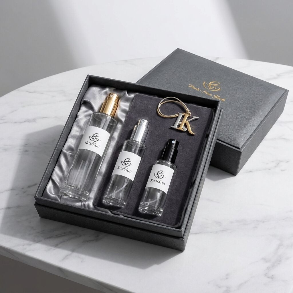 Round Glass perfume bottle with box | 30ml 50ml 100ml Empty
