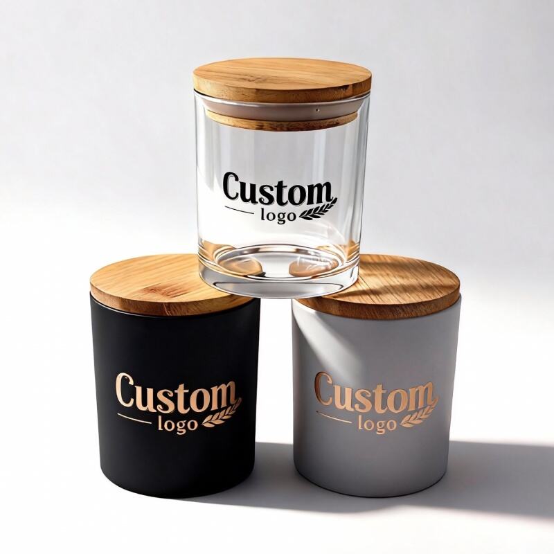 عبوات شموع فاخرة بلون أسود غير لامع لجميع المناسبات