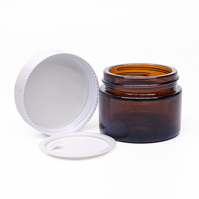 amber cosmetic jars