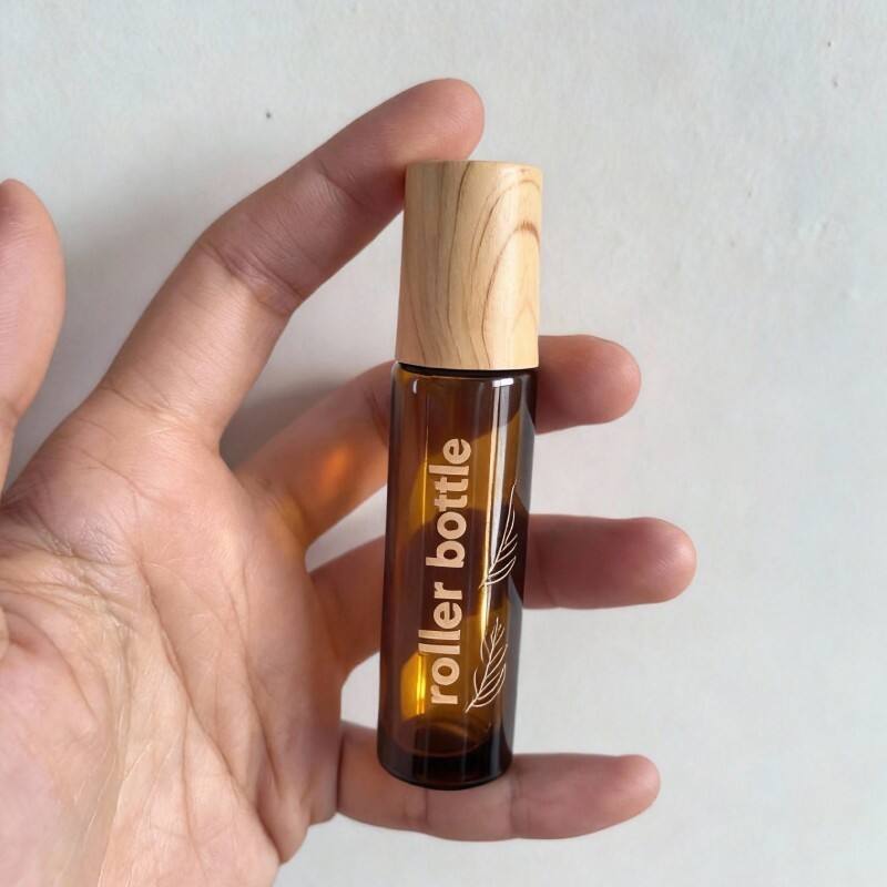Flacons roulants en verre ambré haut de gamme pour huiles essentielles et autres usages