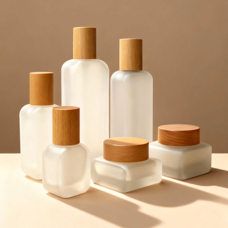 Bouteilles cosmétiques premium en bambou pour une beauté durable