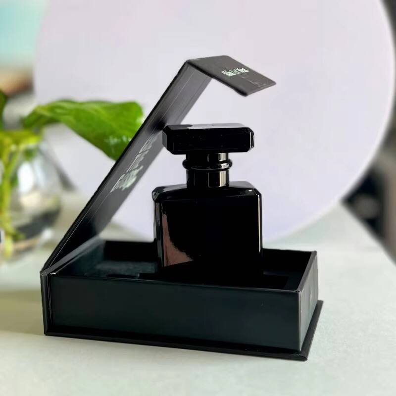 Luxury Crimp Perfume Bottle square Black Empty Glass 100ml 50ml 30ml 20ml Perfume Bottle Spray