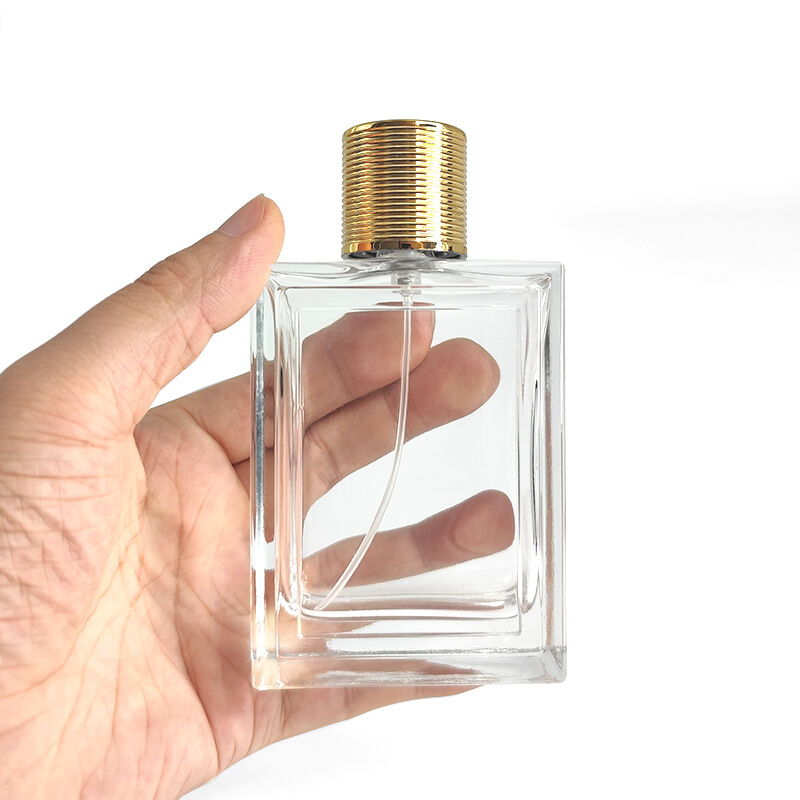 High-quality eco-friendly elegant crystal square perfume bottle - 100ml empty. Premium unique glass perfume bottle with label sticker