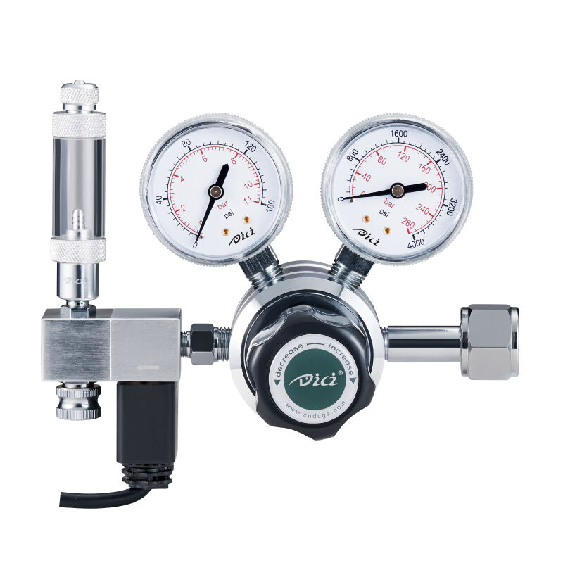 Plant Aquarium CO2 Regulator Dual Gauge with Solenoid and Bubble counter