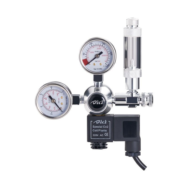 Plant Aquarium CO2 Regulator Dual Gauge with Solenoid and Bubble counter
