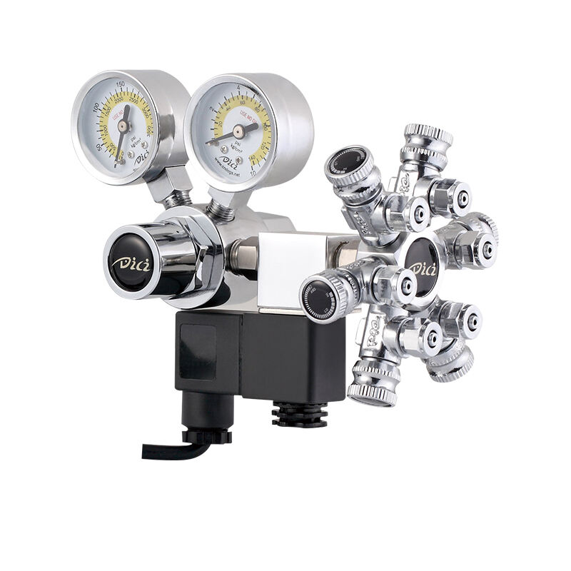 Plant Aquarium CO2 Regulator Dual Gauge with Spiltter and Solenoid and Bubble counter