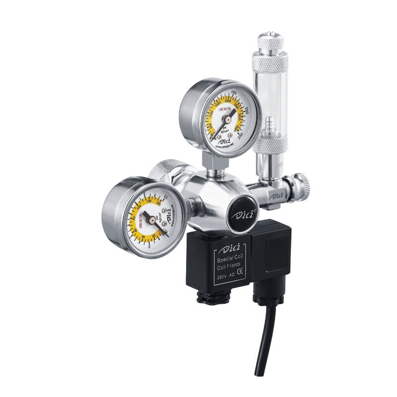 Plant Aquarium CO2 Regulator Dual Gauge with Solenoid and Bubble counter