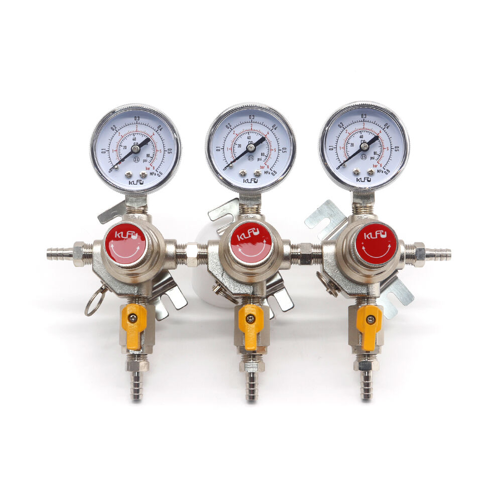 Beer Dispensing Equipment Premium 3-way Single Gauge Co2 Reducing Valve High Pressure Regulators