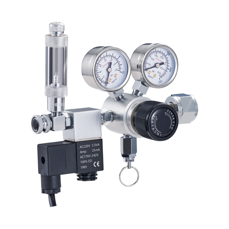 Plant Aquarium CO2 Regulator Dual Gauge with Solenoid and Bubble counter