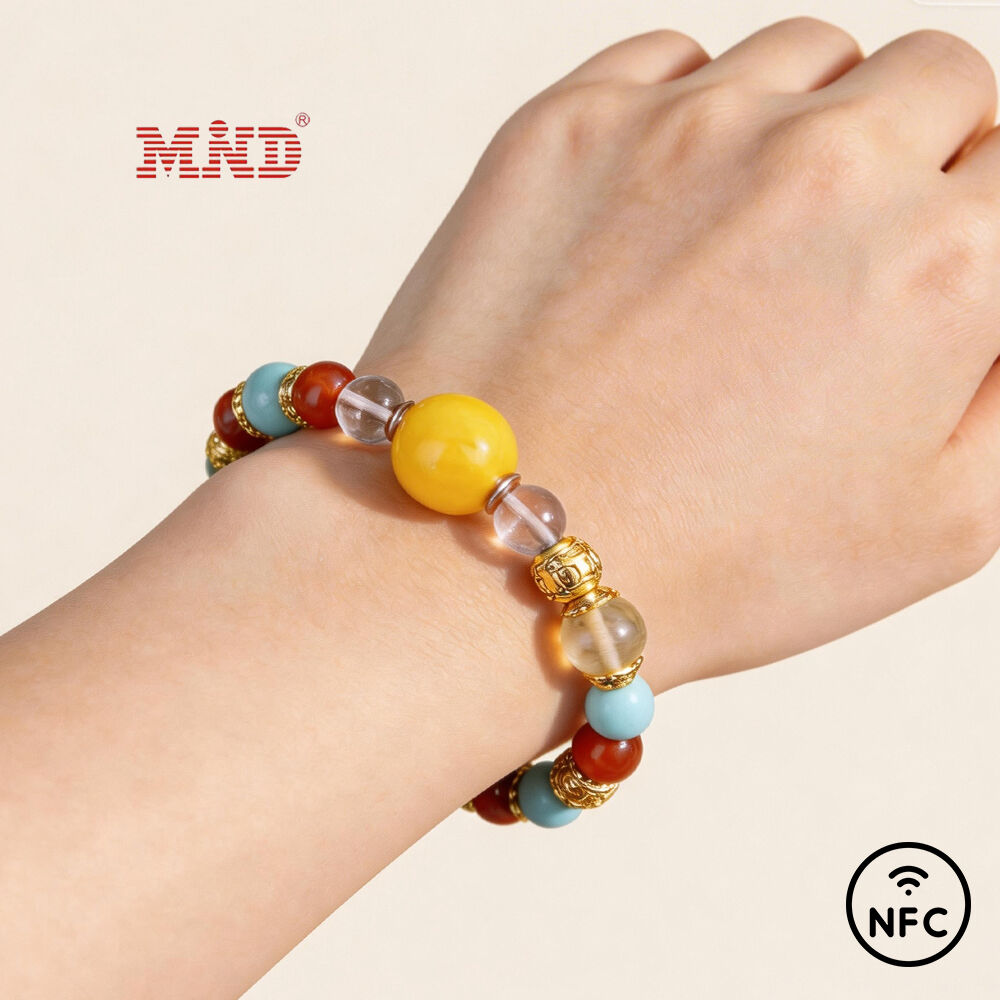 MW9A05-2 NFC Tag Wristband Beaded Bracelets with NFC Chip