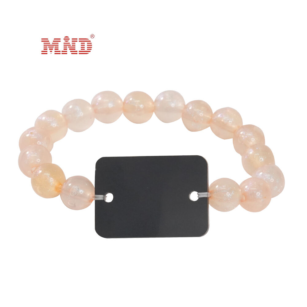 MW9A01-9 RFID Chip Beaded Bracelet Acrylic Tag Reusable Resort Wristband