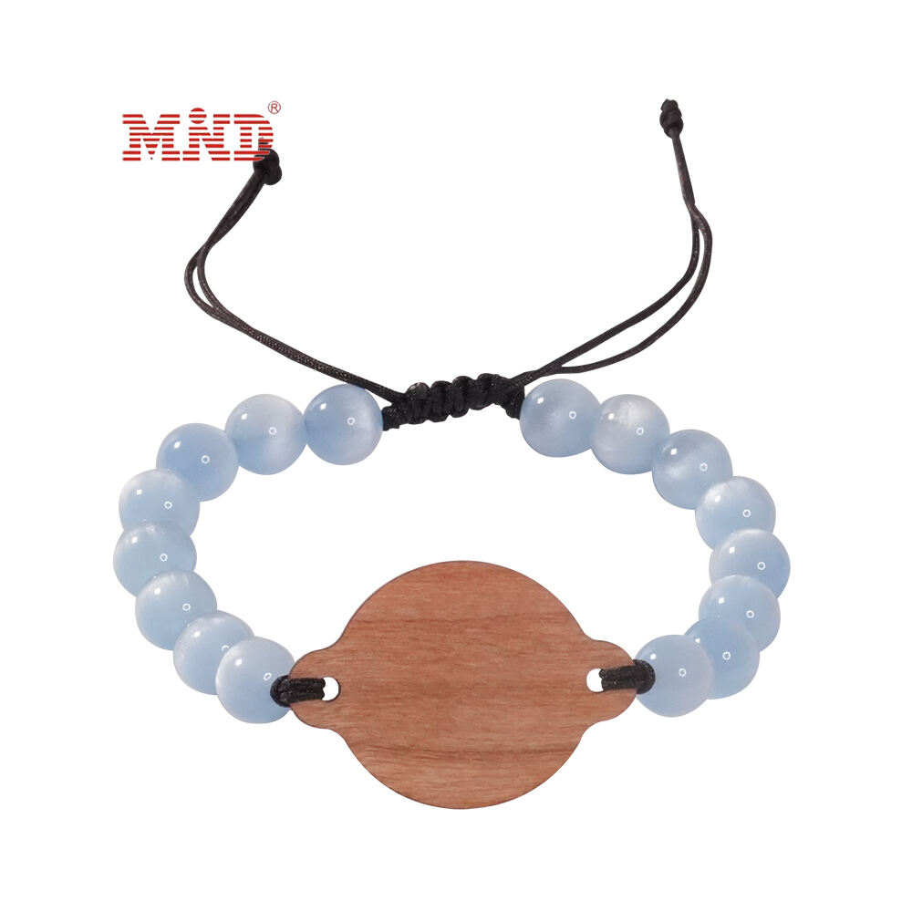 MW9A02-9 Handmade RFID Chips Wood Cards Beaded Wristband Hotel Band