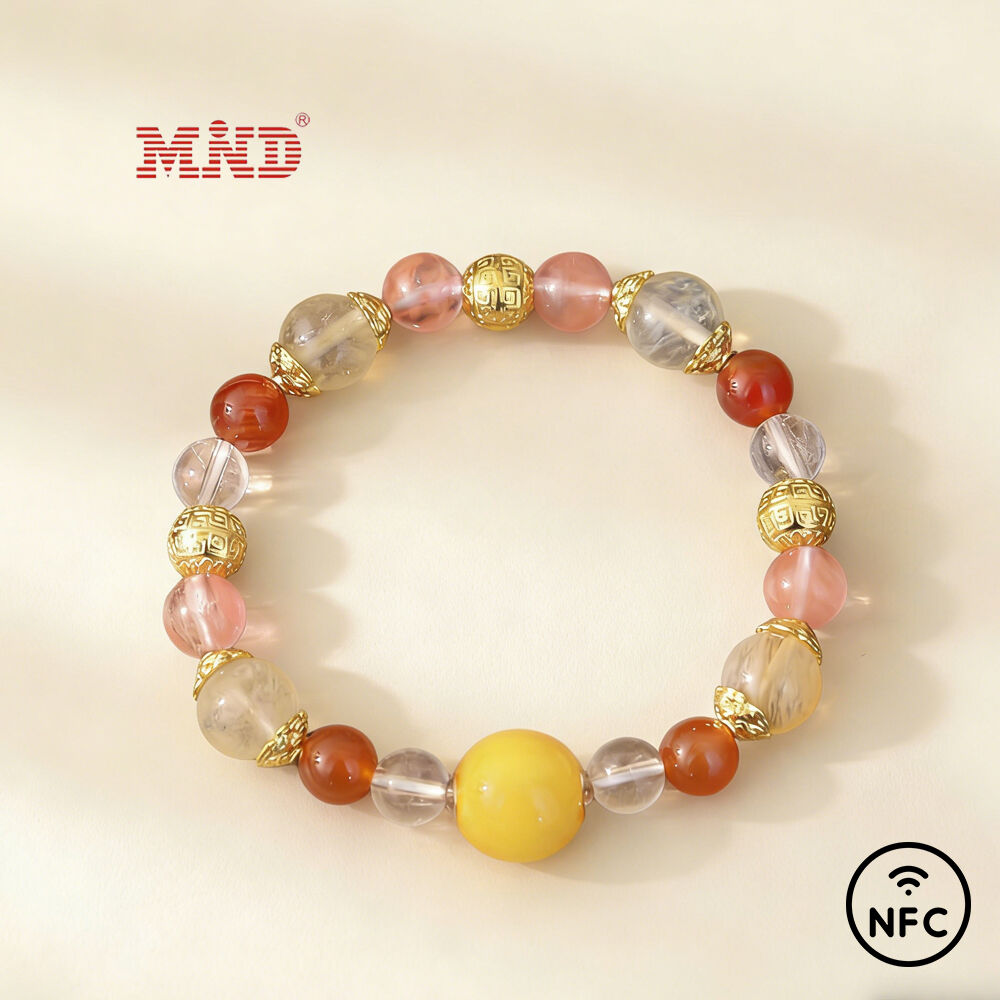 MW9A05-2 NFC Tag Wristband Beaded Bracelets with NFC Chip