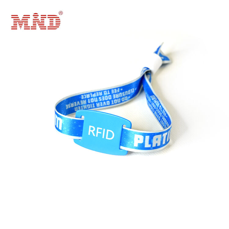 Vinyl RFID Slider Woven NFC Bracelet Fabric for Festival Event