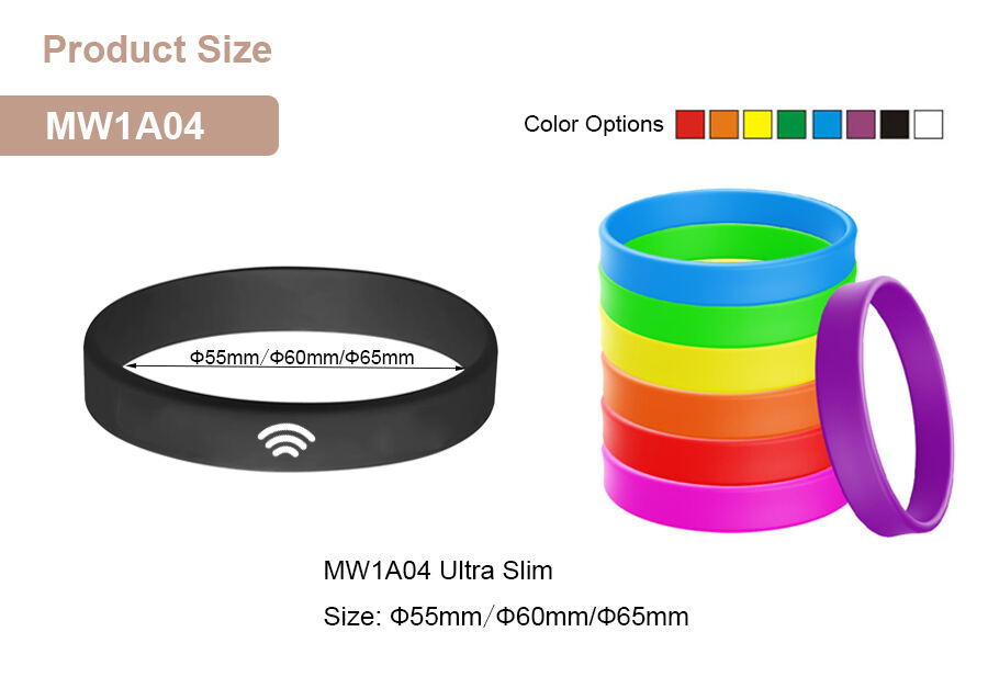 silicone rfid wristbands, nfc rubber wristbands, rfid wristbands, nfc bands, rfid wristband 13.56mhz, Thin Nfc Bracelet