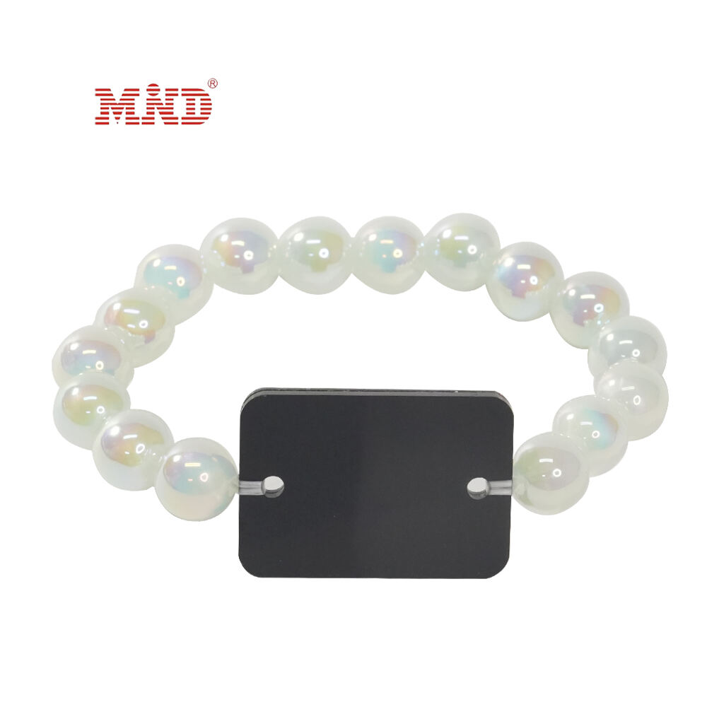 سوار MW9A01-10 مرن لتقنية RFID بتردد 13.56 ميجا هرتز مع خرز أكريليك على شكل سوار