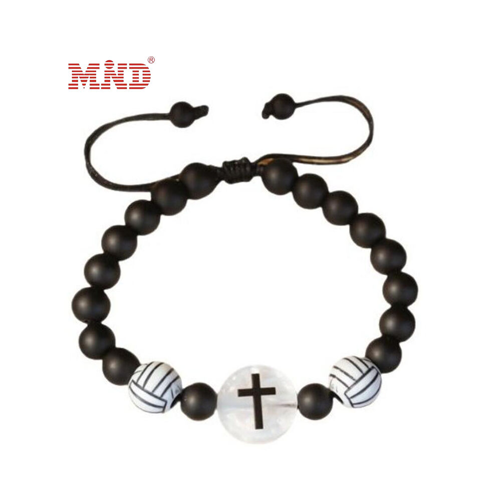 Fashionable NFC Adjustable Rope Wristbands Hard Rock Beaded Bracelet