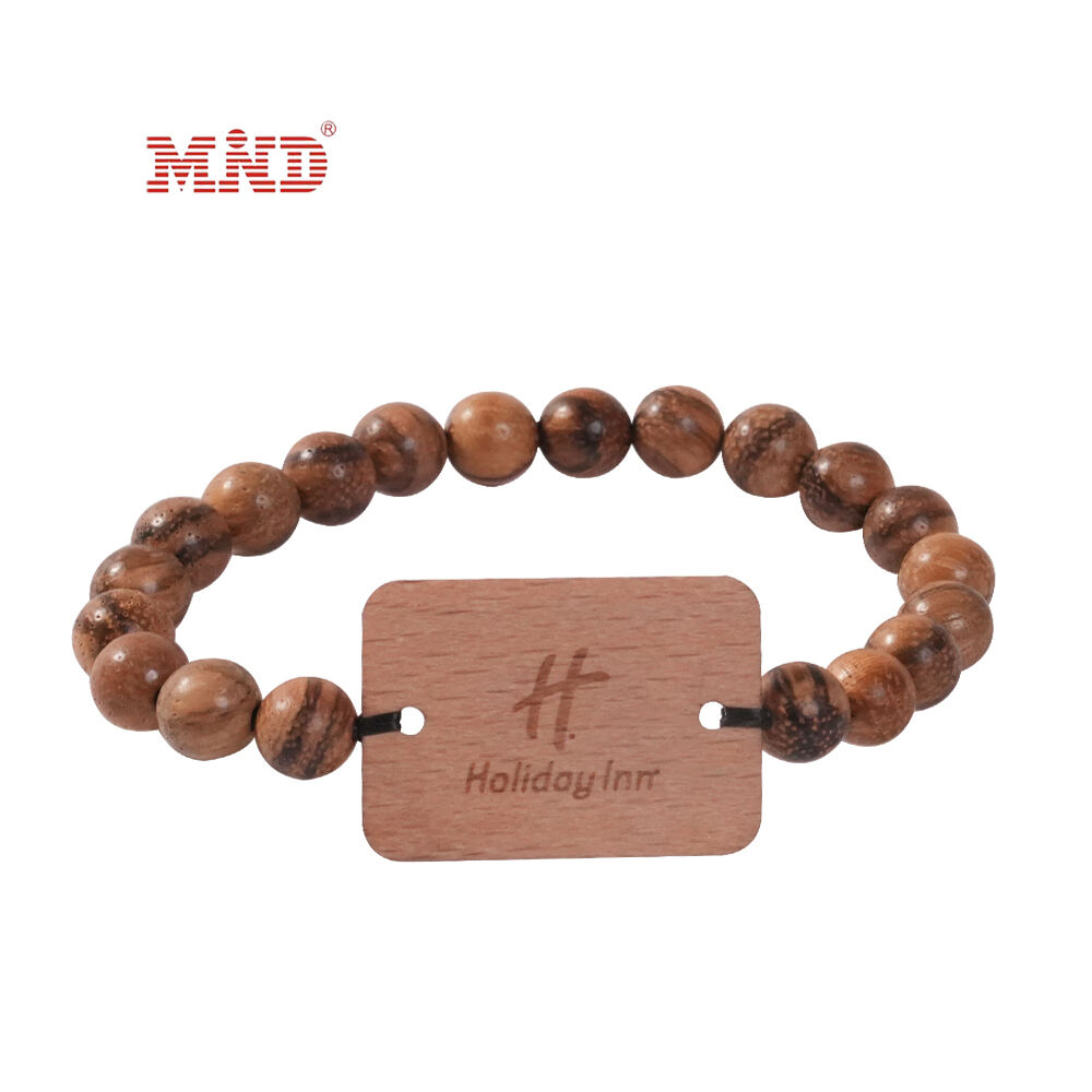 MW9A01-3 ECO-Friendly RFID Wooden Bead Bracelet NFC Wristband for Hotel Resort