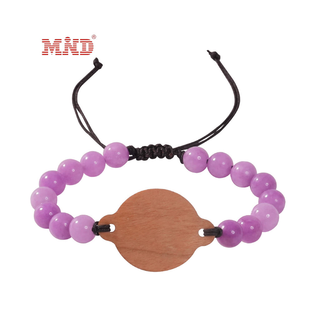 MW9A02-11 RFID Beads Festival Bracelet Bamboo Card Chip Adjustable Wristband