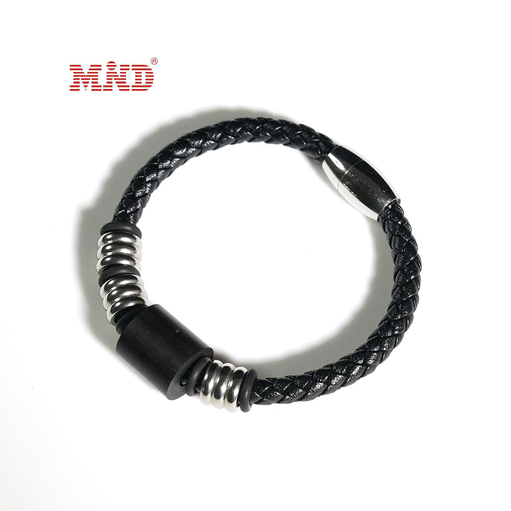 MW6A03-2 Vendita all'ingrosso NFC Componenti per etichette in legno Bracciale in pelle Fascia intelligente