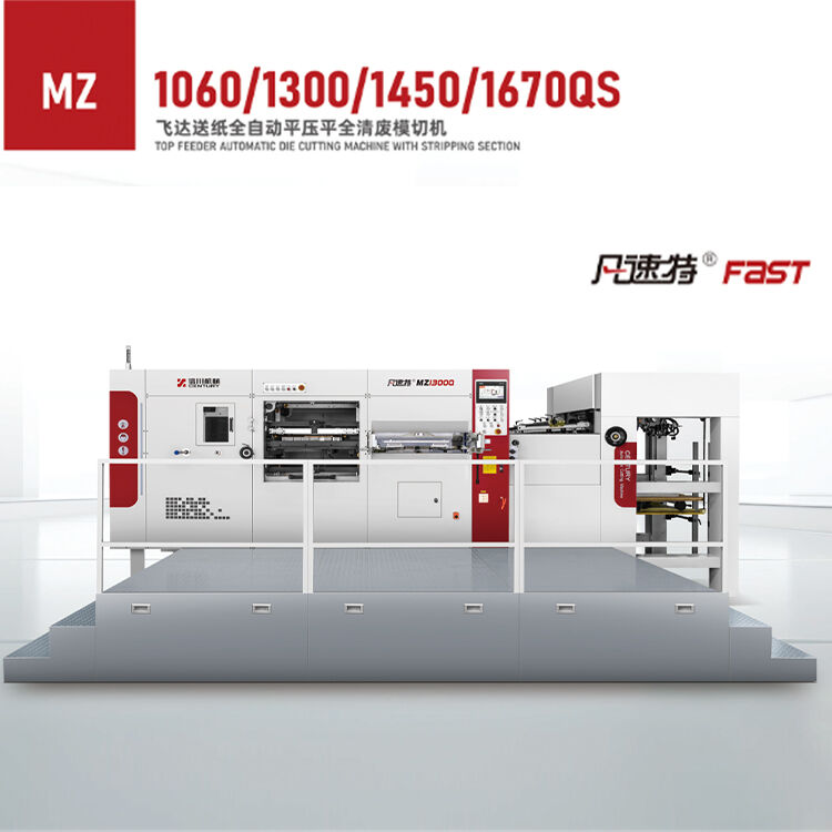 Fast MZ1060/1300/1450/1670QS top feeder automatic die cutting machine with stripping section