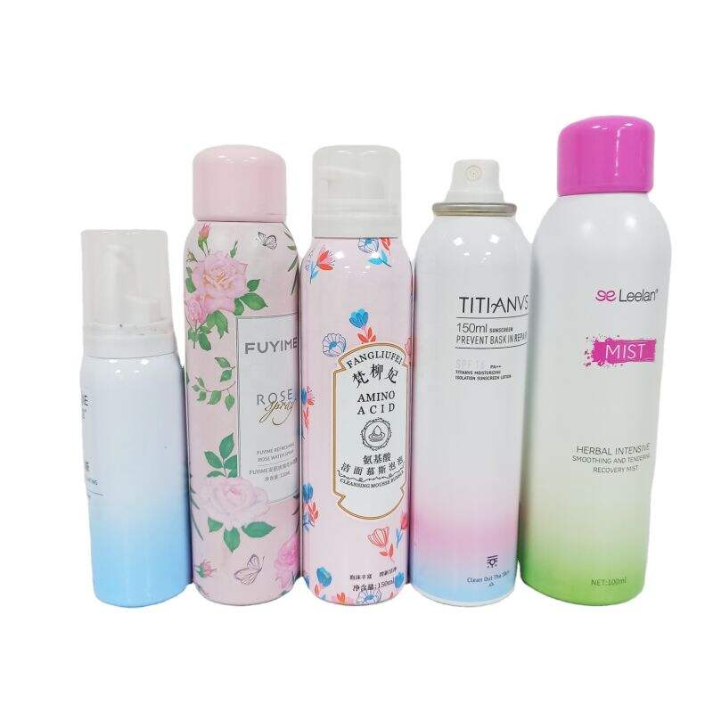 Custom Printing Empty Aluminum Skin Care Spray Bottle Portable Sunscreen Spray Packing Bottle