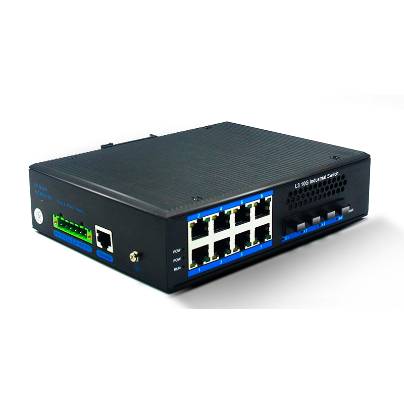 8 Port gigabit +4 Port 10G SFP L3 Managed Industrial Switch