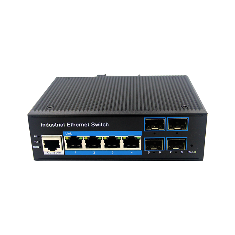 4-port 10//100/1000BASE-TX+4G SFP Managed Industrial Switch