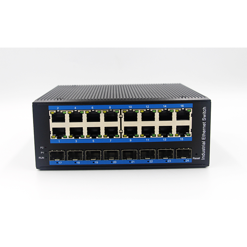 (LBT816GS-M-SFP) 16-port 10//100/1000BASE-TX+8G SFP Managed Industrial   Switch