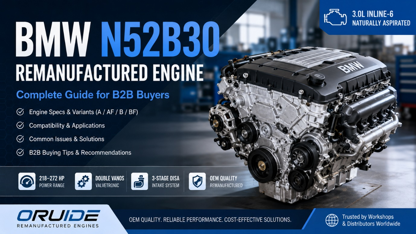 Remanufacturowany silnik BMW N52B30: specyfikacja techniczna, wersje i przewodnik zakupowy B2B